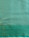 Banarasee Organza Mix Saree With Zari Work & Contrast Border-Grey & Green