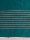 Banarasee Cotton Silk Stripe Pattern Salwar Kameez Fabric With Dupatta Set-Teal Green