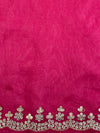 Banarasee Organza Silk Scallop Border Saree-Pink