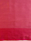 Banarasee Handwoven Tissue Saree With Zari Buti & Border-Silver & Pink