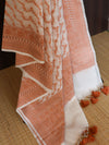 Banarasee Cotton Resham Zari Dupatta-White