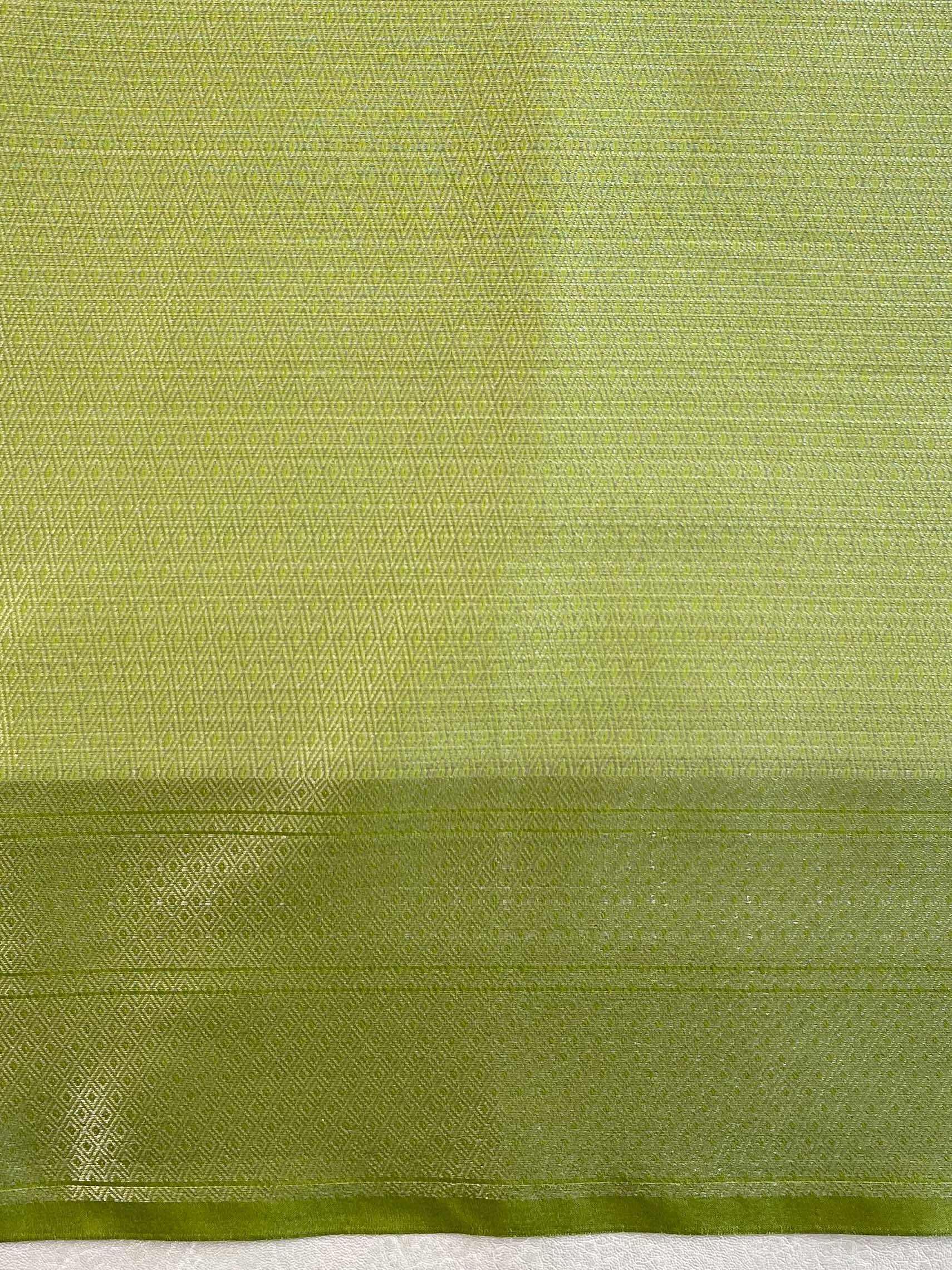 Banarasee Kota Checks Saree With Floral Buta & Border Design-Light Yellow