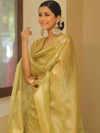 Banarasee Tissue Silk Salwar Kameez Fabric With Dupatta-Green