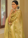 Banarasee Tissue Silk Salwar Kameez Fabric With Dupatta-Green