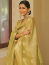 Banarasee Tissue Silk Salwar Kameez Fabric With Dupatta-Green