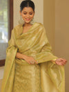 Banarasee Tissue Silk Salwar Kameez Fabric With Dupatta-Green