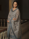Banarasee Cotton Salwar Kameez Fabric With Dupatta & Resham Zari-Grey