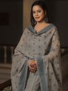 Banarasee Cotton Salwar Kameez Fabric With Dupatta & Resham Zari-Grey