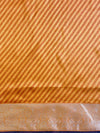 Banarasee Handwoven Semi-Tussar Zig-Zag Pattern Saree-Yellow