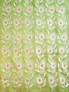 Banarasee Kota Doria Hand-Embroidered Salwar Kameez With Dupatta Set-Light Green