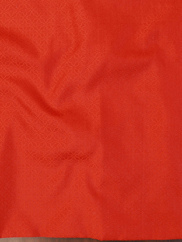 Banarasee Brocade Salwar Kameez Fabric With Embroidered Dupatta-Red & Grey