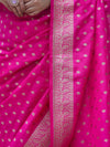 Banarasee Handloom Soft Silk Saree With Zari Buti Design & Border-Pink