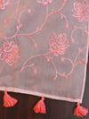 Banarasee Brocade Salwar Kameez Fabric With Embroidered Dupatta-Yellow & Peach