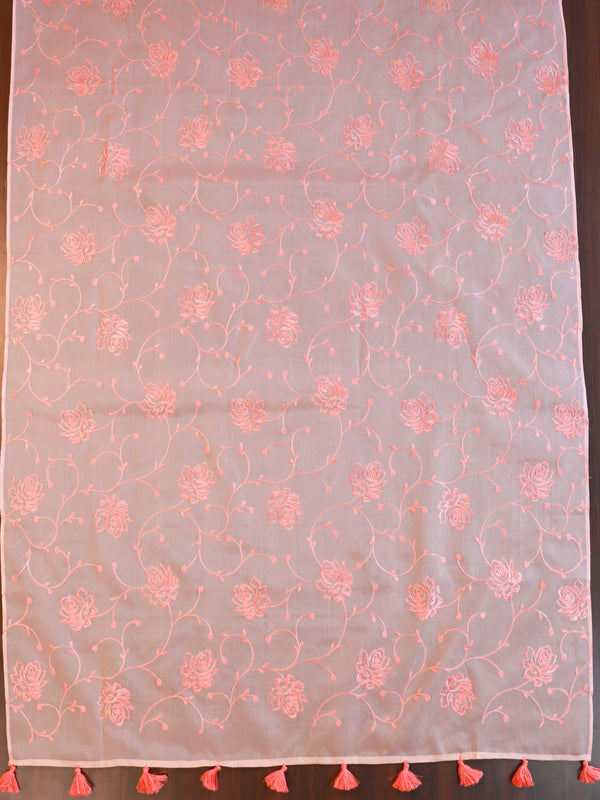 Banarasee Brocade Salwar Kameez Fabric With Embroidered Dupatta-Yellow & Peach