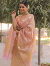 Banarasee Tissue Silk Salwar Kameez Fabric With Duaptta-Pink