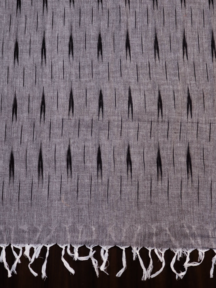 Bhagalpur Ikkat Cotton Kameez With Dupatta & Bottom-Grey