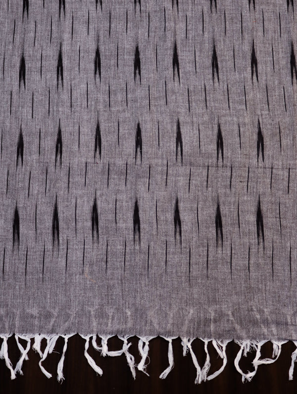 Bhagalpur Ikkat Cotton Kameez With Dupatta & Bottom-Grey