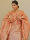 Banarasee Tissue Silk Salwar Kameez Fabric With Dupatta-Peach