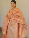 Banarasee Tissue Silk Salwar Kameez Fabric With Dupatta-Peach
