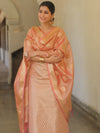 Banarasee Tissue Silk Salwar Kameez Fabric With Dupatta-Peach