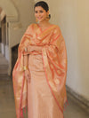 Banarasee Tissue Silk Salwar Kameez Fabric With Dupatta-Peach