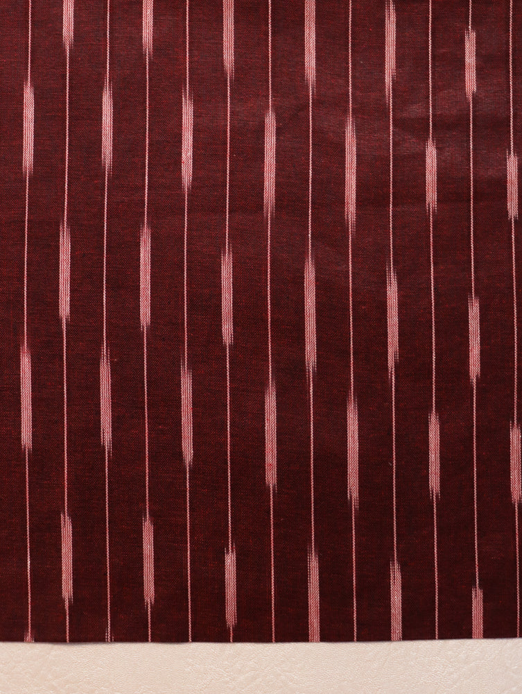 Bhagalpur Ikkat Cotton Kameez With Dupatta & Bottom-Dark Maroon