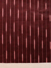 Bhagalpur Ikkat Cotton Kameez With Dupatta & Bottom-Dark Maroon