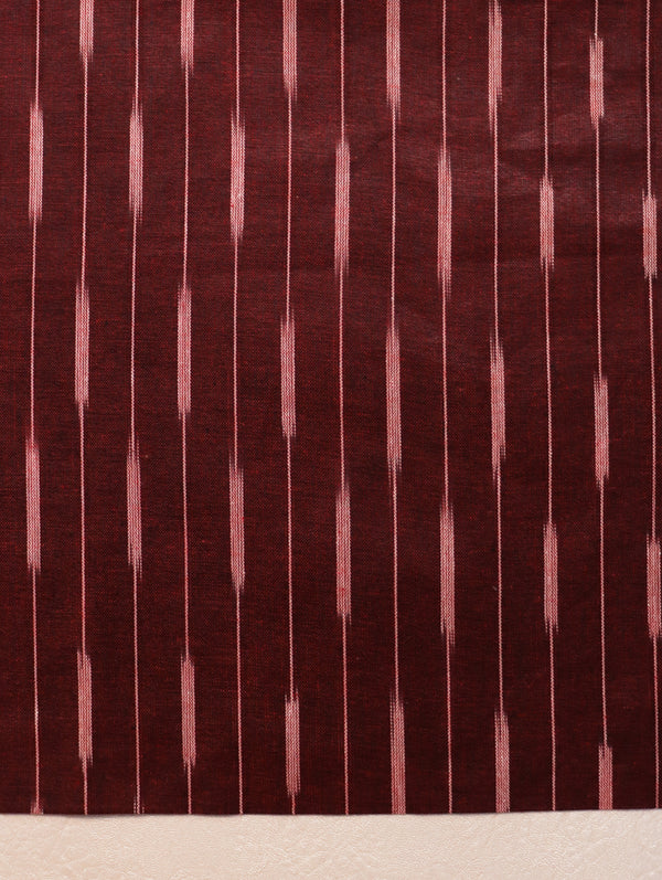 Bhagalpur Ikkat Cotton Kameez With Dupatta & Bottom-Dark Maroon