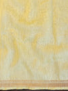 Bhagalpur Handloom Pure Linen By Mulberry Silk Saree With Embroidered Design-Yellow