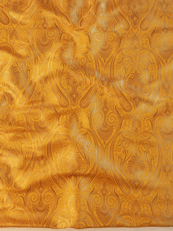 Banarasee Pure Linen By Tissue Metallic Shine Saree With Brocade Blouse-Green