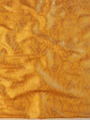 Banarasee Satin Brocade Gold Zari Jaal Design Fabric-Yellow