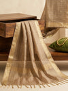 Banarasee Handloom Checks Pattern Tissue Dupatta-Gold