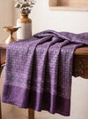 Banarasee Semi-Silk Resham Weaving Salwar Kameez Fabric With Dupatta Set-Purple