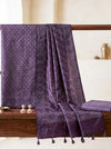 Banarasee Semi-Silk Resham Weaving Salwar Kameez Fabric With Dupatta Set-Purple