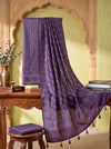 Banarasee Semi-Silk Resham Weaving Salwar Kameez Fabric With Dupatta Set-Purple