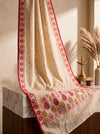 Banarasee Cotton Resham Work Salwar Kameez Fabric With Dupatta Set-Beige