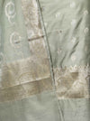 Banarasee Zari Embroidered Chanderi Silk Salwar Kameez With Dupatta Set-Grey