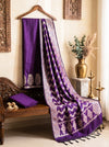 Banarasee Semi Katan Zari Work Salwar Kameez Fabric With Dupatta Set-Purple