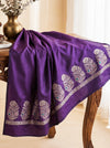 Banarasee Semi Katan Zari Work Salwar Kameez Fabric With Dupatta Set-Purple