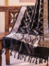 Banarasee Semi Katan Zari Work Salwar Kameez Fabric With Dupatta Set-Black