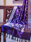 Banarasee Semi Katan Zari Work Salwar Kameez Fabric With Dupatta Set-Violet