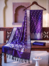 Banarasee Semi Katan Zari Work Salwar Kameez Fabric With Dupatta Set-Violet