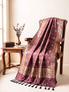 Banarasee Semi Katan Zari Work Salwar Kameez Fabric With Dupatta Set-Mauve