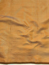 Banarasee Handwoven Semi Silk Saree With Zari Border-Mustard Yellow