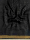 Banarasee Linen Tissue Metallic Shine Saree With Stripes Design-Gold & Black