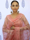 Banarasee Embroidered Chanderi Salwar Kameez With Kota Check Dupatta Set-Pink