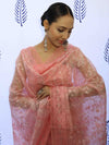 Banarasee Embroidered Chanderi Salwar Kameez With Kota Check Dupatta Set-Pink