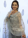 Banarasee Embroidered Chanderi Salwar Kameez With Kota Check Dupatta Set-Grey