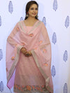 Banarasee Embroidered Chanderi Salwar Kameez With Dupatta Set-Pink