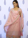 Banarasee Embroidered Chanderi Salwar Kameez With Dupatta Set-Pink